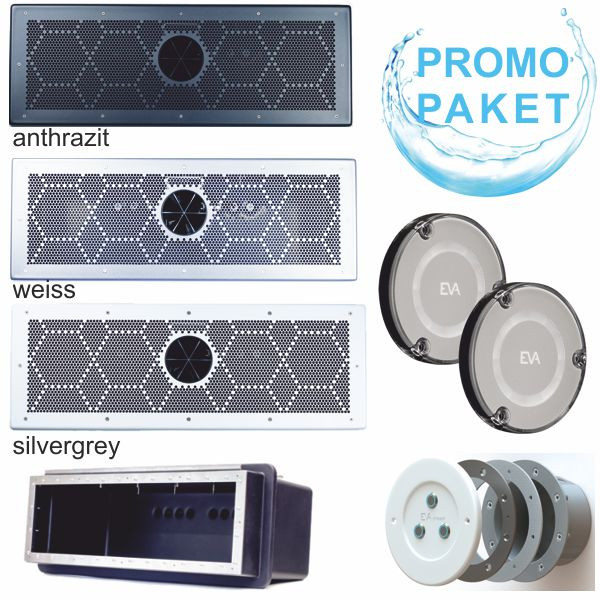 EVA Stream PROMOPAKET mit ABS Blende in anthrazit / weiß / silvergrey und Scheinwerfer